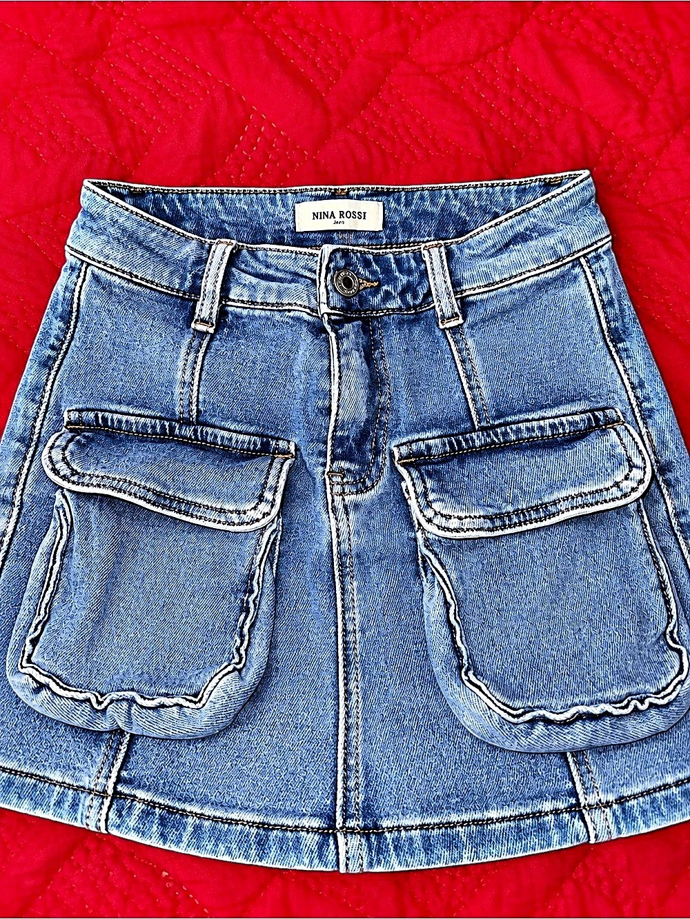 Nina Rossi Girls Denim Cargo Shorts Size 2T Like New